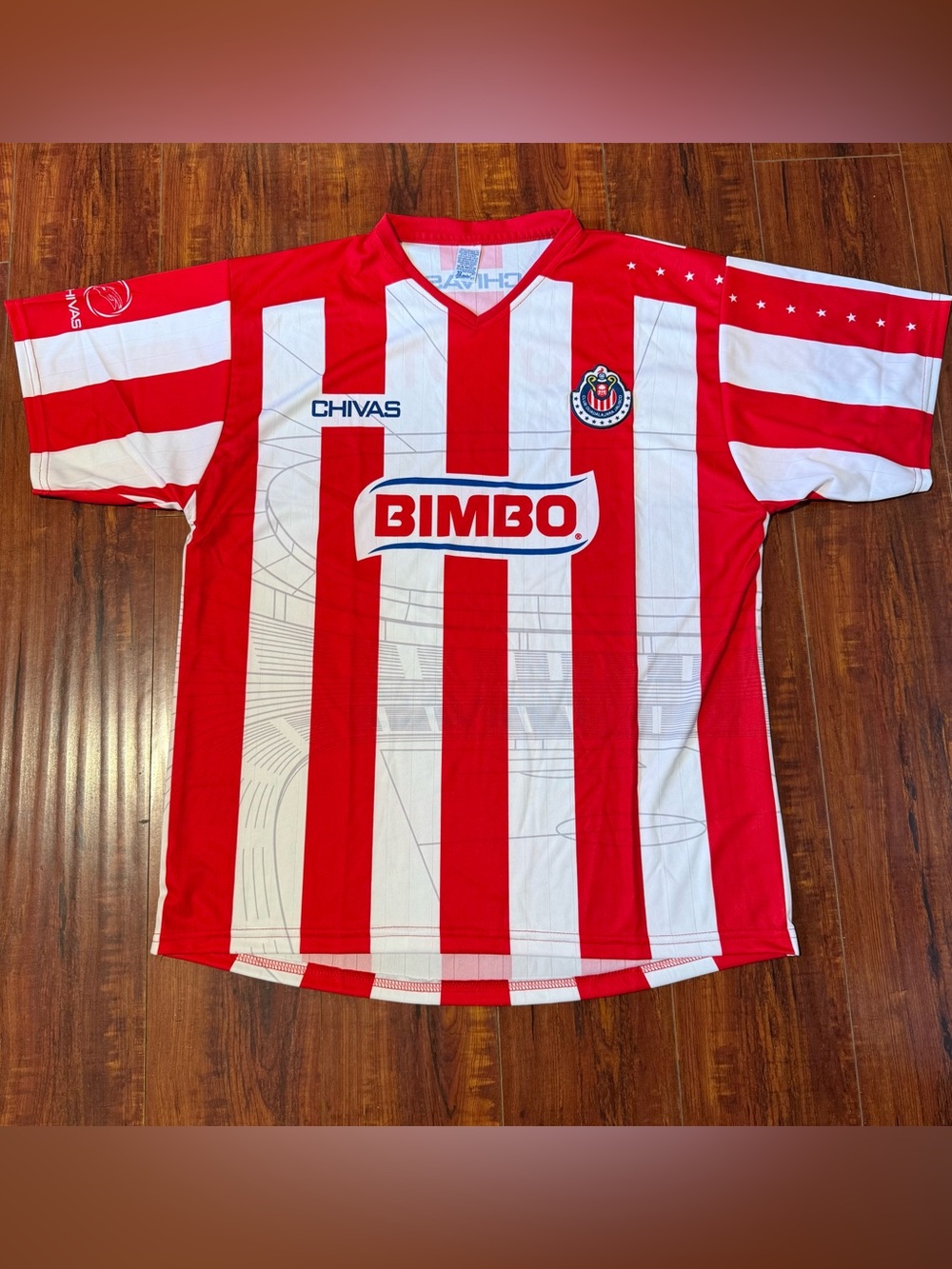 Guadalajara Chivas Soccer/Futbol Remini Jersey By Remini 100%Polyester Sz Large!